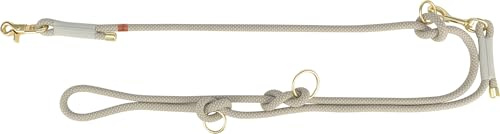 TRIXIE Hundeleine Soft Rope V-Leine M–L, aus Tau – 2 m/10 mm, grau | Gewebtes, weiches Material – für mittelgroße & große Hunde, 3-fach längenverstellbar für flexiblen Einsatz