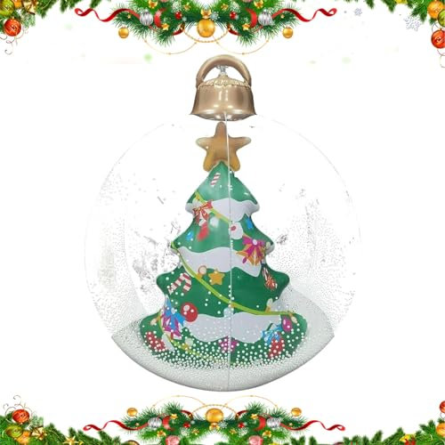 TilezeBola de Navidad inflable - Bolas decorativas inflables gigantes | Decoración al aire libre para jardín, patio, vacaciones, fiestas