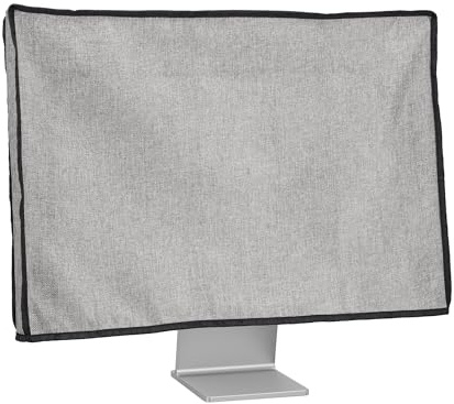 kwmobile Housse écran ordinateur compatible avec 31-32 moniteur - Protection d'écran PC moniteur en lin - gris clair