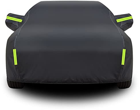 Autoabdeckung für VW Caddy Sharan Autoabdeckung Vollgarage Sonnenschutz-Autoabdeckung Outdoor-Allwetterschutz-Autoabdeckung(Color:Black,Size:Sharan)