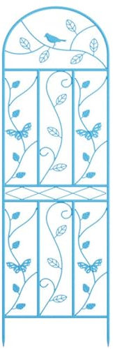 Paquet de 3 Panneaux de Clôture de Jardin Décoratifs, Clôture 70,9 Pouces (H) X 4,9 Pieds (L), Bordure de Fleurs, Barrière pour Animaux, Support pour Plantes,Blue