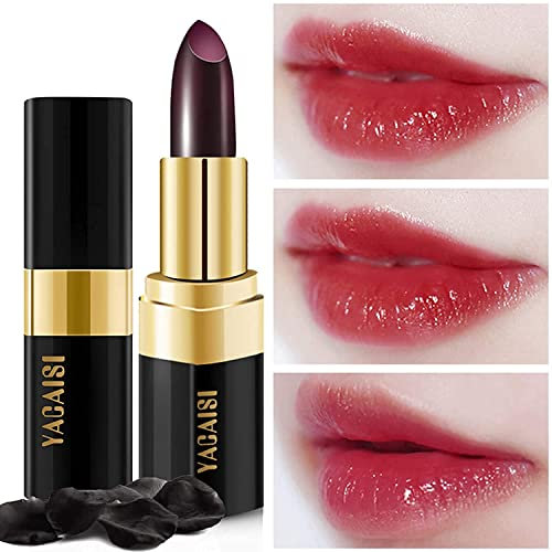 Lip Balm Lipstick, EOGRFW Lip Stain Long Lasting Waterproof, Long Lasting Nutritious Lip Balm Lips Moisturizer Lipstick For Women (Black Rose, One Size)