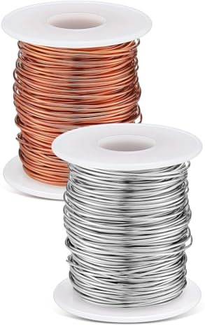Suoumwa 300 Fuß, 2 Rollen, 18 Gauge, Kupferdraht, Aluminiumdraht, Basteldraht für Bildhauerei, Armaturen, Schmuckherstellung, Edelstein-Metallwicklung