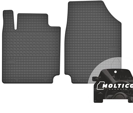 moto-MOLTICO Vorne Gummimatten Auto, 2-teiliges Set, Allwetter Gummi Fußmatten mit Rand, Antirutsch & Wasserfest Autoteppiche - passend für Nissan Micra K12 (2003-2010)