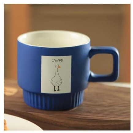 MASHNFDC Kaffeebecher 320 ml/10,8 oz Keramiktasse, runde Blaue Teetasse mit Henkel, Kaffeetasse für Tee Tassen weingläser
