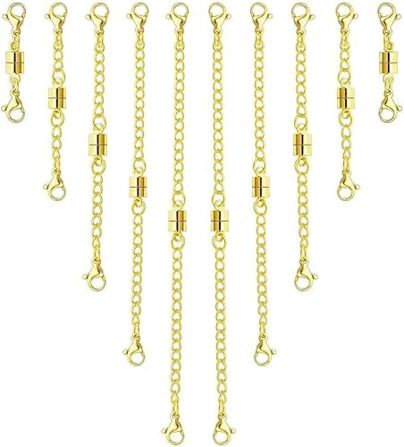 TTPSRY Alargadores Cadena Magnéticos Cierre Seguro Extensores Collar Pulsera Ajustables Longitud Variable Cierre Langosta Accesorios Joyería