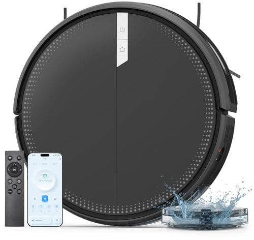 AIRROBO Saugroboter mit Wischfunktion, P30 Staubsauger Roboter, 3000Pa Saugkraft, 3 in 1 Roboterstaubsauger für Tierhaare, Teppich, Hartböden, Wischroboter mit Fernbedienung, 120Min Laufzeit