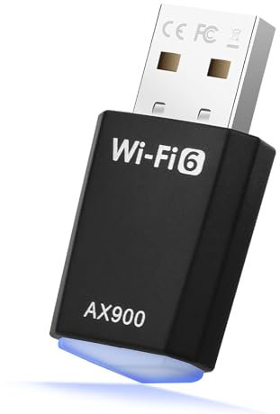 Chiavetta WiFi per PC Fisso Chiavetta USB WiFi 6 per PC Fisso Internet Adattatore Dual-Band 5GHz/2.4GHz Dongle Adapter per Ricevitore WLAN USB Stick AX900Mbs per Desktop/Laptop per Win7/8/8.1/10/11