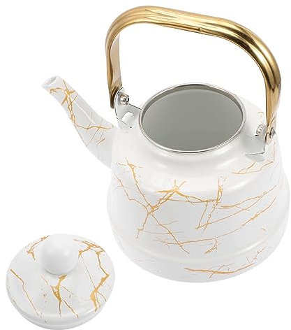 DECHOUS Tea Essential - Teiera Smaltata Con Bricco Per L'acqua - Perfetta Per Tè Infuso Alla Frutta Tè Scuro Tè Ai Fiori - Fondo - Bollitura Rapida - Adatto A Induzione E Fornelli A Gas