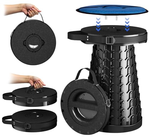 aboutool XXL 19.7 Collapsible Stool with Removable Cushion & Waterproof Storage Bag - Extra Wide Portable Folding Stool for Adults, Camping, Travel, Max Capacity 1000lbs