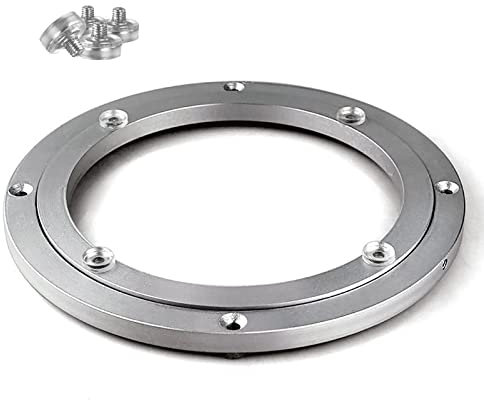 Lazy Susan skivtallrik, skivtallrik, 360° svängbar bas, tungt aluminiumlager, lunchbord, cirkulär skivtallrik i metall