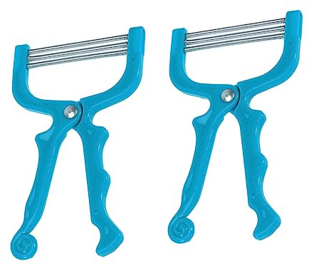 Depilador Facial Manual Hilo 2 Piezas de Abs y Acero Inoxidable | Azul, para Vello Facial, sin Químicos Agresivos, Retirada Rápida, Juego de 2 Unidades
