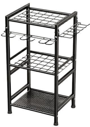 perfk Supporto per Attrezzi da Giardino, Montaggio richiesto, Stabile con 35 Slot per Utensili con Manico Lungo, Porta Attrezzi da Giardino per patii e