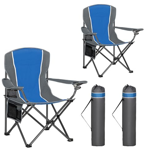 HIGH POINT SPORTS Campingstuhl Faltbar bis 160kg Campingsessel Klappstuhl mit Getränkehaltern Faltstuhl Camping Angelstuhl Klappbar