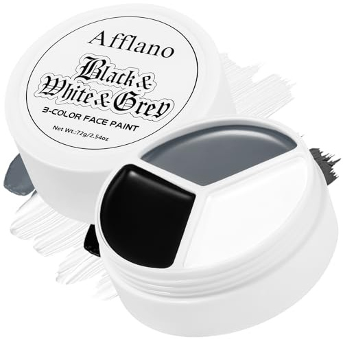 Pintura Facial Corporal Negro Blanco Gris 76g Maquillaje Halloween Gris para Adultos Gótico Béisbol Carnaval Mimo Payaso Blanco Zombie SFX Esqueleto Cosplay Disfraz Terrifier