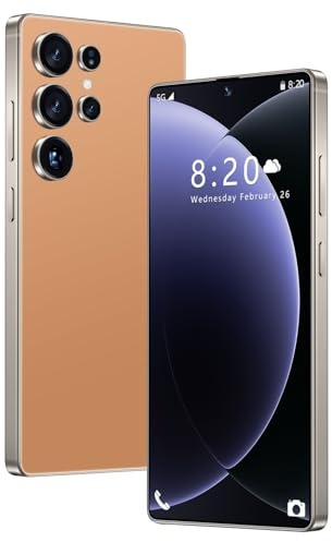 Smartphone S26 Ultra sbloccato 5G con penna integrata, 16GB RAM, 1TB ROM, telefono cellulare Incell HD da 7,3 pollici con schermo intero, batteria a lunga durata da 8000mAh doppia SIM,Orange-1TB