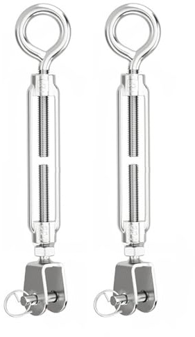 2 PCS 304 Stainless Steel Turnbuckle Eye and Jaw Heavy Duty M5 M6 M8 M10 M12 M14 M16 M20 Turnbuckles(M12)
