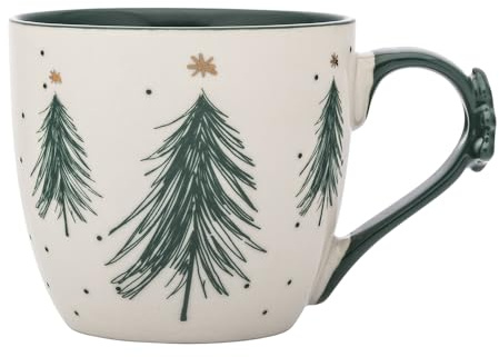 Altom Design Weihnachtsbecher Weihnachtstasse Kaffebecher Teetasse Becher Weihnachten 460ml Tannenbaum (Grün)