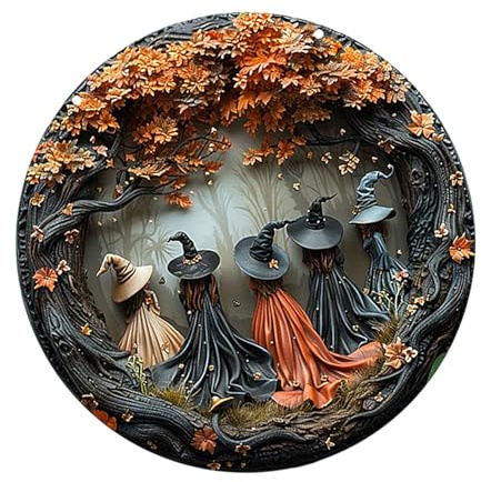 AOOOWER Haustürschild aus Holz, zum Aufhängen, für Garten, Party, Zuhause, Urlaub, handgefertigt, Outdoor-Dekoration, handgefertigt, Halloween-Türdekoration
