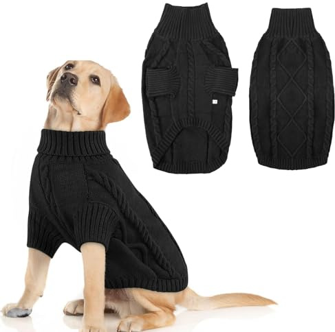 Mayoii Warm Hundepullover, Pullover Hund, Hundepullover Kleine Hunde, Rollkragenpullover Hundepullovers Grosse Hunde, Hundepullovers Fleece Mittelgroße (Hellgrau, XL)