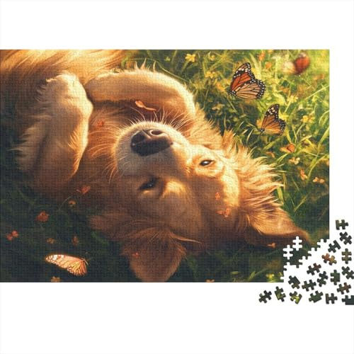 Labrador Retriever Puzzle Impossible 1000 Pezzi Fiore di prato Decorazione Per La Casa. Giochi Rilassamento E Intelligence Per Adulti E Ragazzi Da 14 Anni 1000pcs (75x50cm)