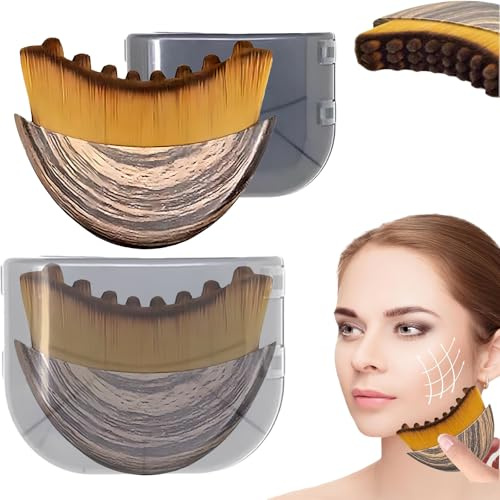 RAINWOOD Lymphatic Contour Face Brush – Soft Bristle Lymphatic Drainage Massager, Facial Sculpting Tool for Chin & Jawline, Gentle Lymphatic Face Brush for Daily Skincare & Spa Treatments