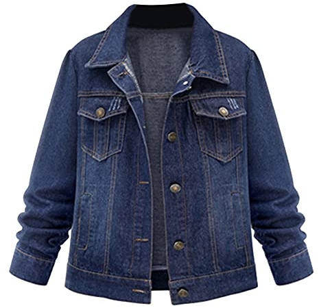 LKRSEEF Giubbotto di Jeans Donna Giacca Giacchetto Estivo Giubbotti Corto Corta in Jacket Corti Giacchino Primaverile Primavera Giacche Giubbino Lunga Bomber Elegante