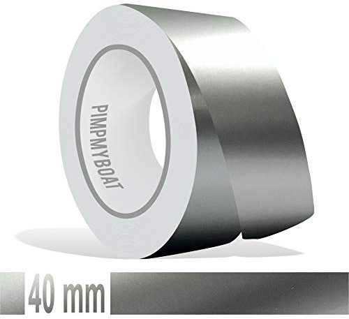 siviwonder ZIERSTREIFEN 10m Silber 40mm METALLIC Auto Boot Jetski Modellbau Vinyl Dekorstreifen Seitenstreifen Klebestreifen DIY Basteln selbstklebend