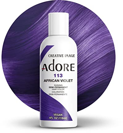 Adore Semi-Permanent Haircolor #113 African Violet 4 Ounce (118ml) (3 Pack)