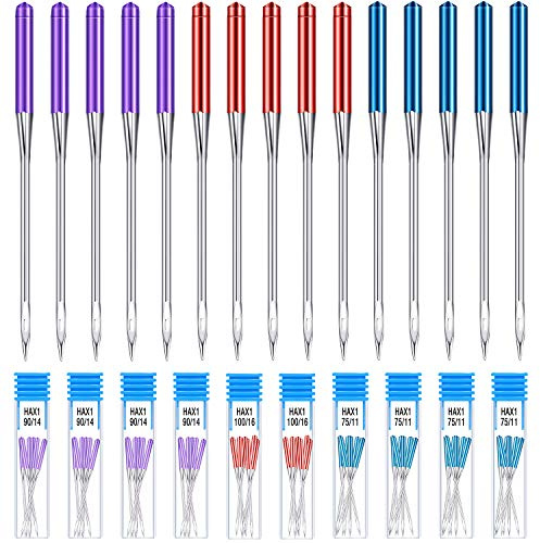 30 Stücke Nähmaschinen Nadeln Universelle Nadeln für Normale Nähmaschinen Kompatibel mit Singer, Brother und Alte Nähmaschine (Klassische Farbe, 11, 14, 16)