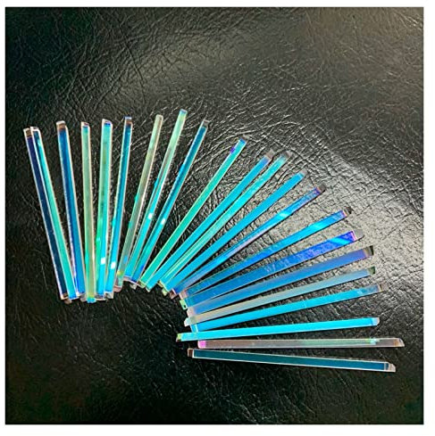 ZTBH Mikroskop-Zubehör-Kit 2. 0pcs. Bunt defekter Langer Prisma, Regenbogenreflexion Kristallprisma, RGB Combiner Strip Prisma, optisches Glas, Kunsthandwerk dekorativ Mikroskopische Objektträger