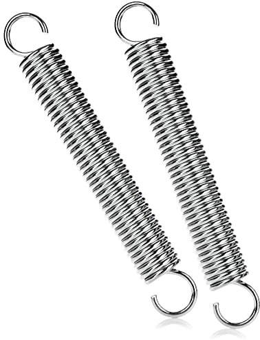 COM-FOUR® 2X Spannfeder mit Doppelhaken - Sprungfeder für Zelt, Markise, Wohnwagen - Befestigungs-Zubehör für Trampolin - Zugfeder Sonnensegel - Stahlfeder (2 Stück - Spannfeder)
