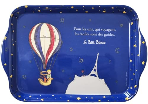 Mini bandeja Le Petit Prince en su montgolfío en la parte superior de la Torre Eiffel de París, melamina de calidad, tamaño mini