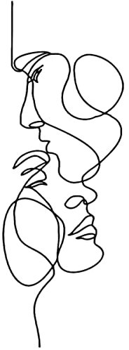 Arte Minimalista Linea Murale Astratta - Scultura in Ferro Moderna per Parete - Decorazione Soggiorno, Casa, Bagno, Ufficio (40x14cm)