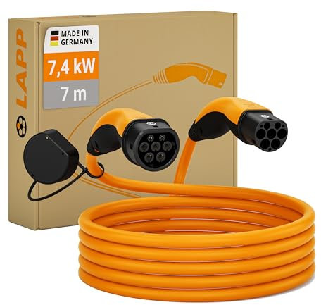 LAPP MOBILITY Ladekabel Typ 2, bis zu 7,4 kW, 7 m, Orange (61791)