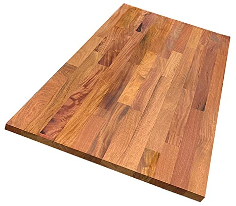 Plan de travail acajou massif huilé lamellé collé abouté 2000 x 650 x 26 mm - FSC 100%