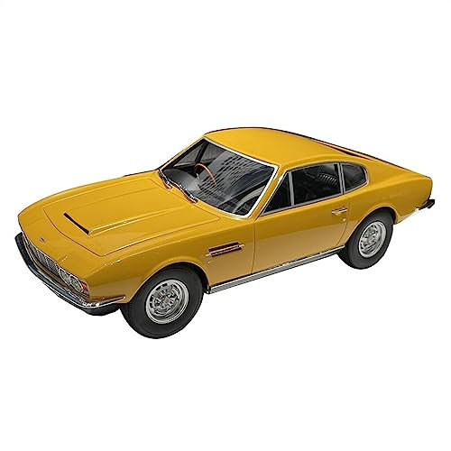 RSFIL Modellauto 1:18 for Aston Martin V8 Oldtimer im Maßstab 1:18, Druckgussauto-Harzmodell, fertiges Sammlungsfahrzeug, gelb