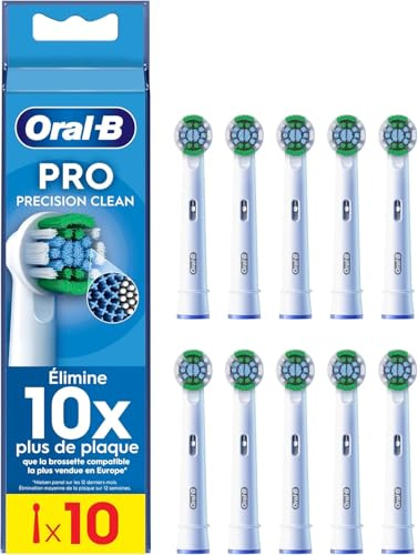 Oral-B Pro Precision Clean Recambios para Cepillo de Dientes Eléctrico, Pack de 10 Cabezales, Blanco - Originales