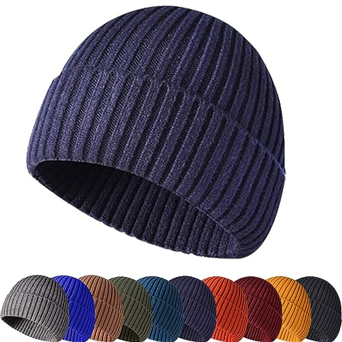 Baynetin Wintermütze Strickmütze, Weich, Warm, Stretch, Bequem, Atmungsaktiv Beanie Mütze Roll up Edge Cuffed Plain Schädeldecke Fisherman Hut Unisex