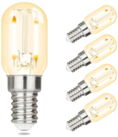 GBLY 4er pack E14 LED Warmweiss Glühbirne - Vintage LED Lampen T22 Retro Birne 2W 2700K Warmweiß Edison Leuchtmittel E14 Lampenfassung Kühlschranklampe Light Bulb Energiesparlampe - Nicht Dimmbar