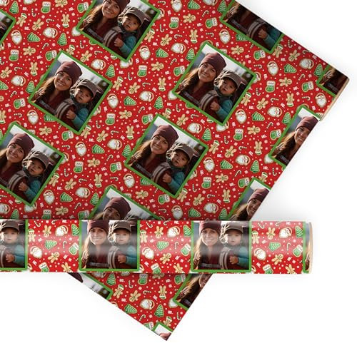 wandmotiv24 Geschenkpapier personalisiert, 100 x 70cm, 0.7 qm, Foto anpassen, Weihnachten, Pfefferkuchen, Fotogeschenk, Geschenk für Freunde und Familie M0062