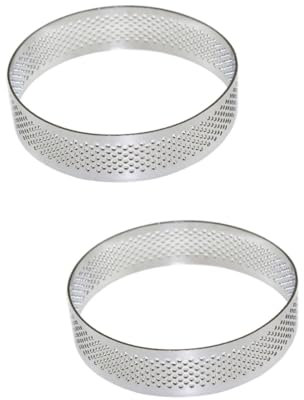 Ciieeo 2stücke Edelstahl Backring Für Torten Mousse Und Quiche Perforierter Tortenring Für Desserts Hitzebeständig Und Langlebig Für Patisserie Und Backen