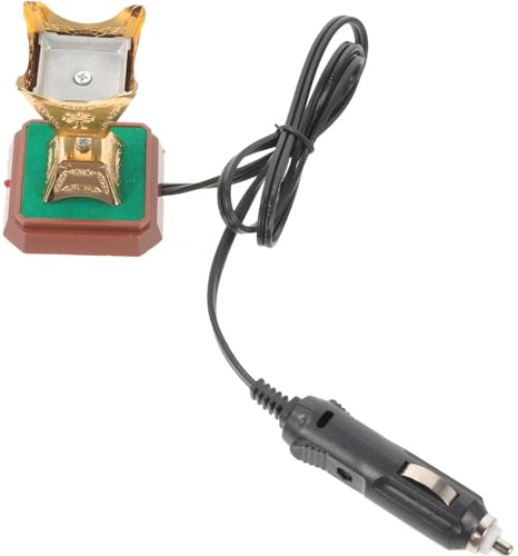 OUNONA Electric Incense Burner for Car with Golden Iron and Plastic Material, Unique Artistic Aroma Burner Featuring Delicate Texture for Study and Bedroom Office Decoration