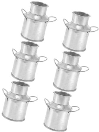 Garneck 6pcs Mini Metal Buckets for Succulents Indoor Plant Pots Vintage Galvanized Small Garden Flower Pails 4.5cm Height Decorative Tin Can Planters for Home Patio