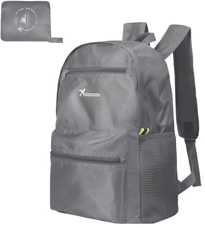 Faltbarer Rucksack, 15L Wasserdichter Wanderrucksack Ultra Leicht, Multifunktionaler Tagesrucksack, Tagesrucksack zum Falten, für Damen, Herren, Outdoor, Wandern, Camping, Reisen, Radfahren, Einkaufen