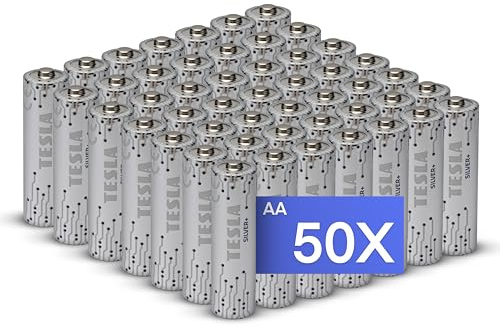 Tesla Future Batteries AA Batterien 50 Stück LR6 Alkaline Batterie Leistungsstark Langlebig