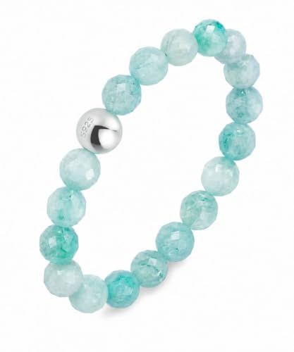 GD GOOD.designs Anti Stress Ring aus Naturstein Perlen für Damen | Elastische Anxiety Rings - Fidget Ringe | Ringgröße 52-60