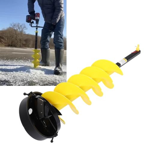 PUNELE Trivella per Ghiaccio, Trivella per Ghiaccio, Punta Trapano Elettrica a Batteria in Nylon, Utensili Invernali per Mandrino Trapano 1/2 Pollice, Diametro 8 Pollici, Giallo