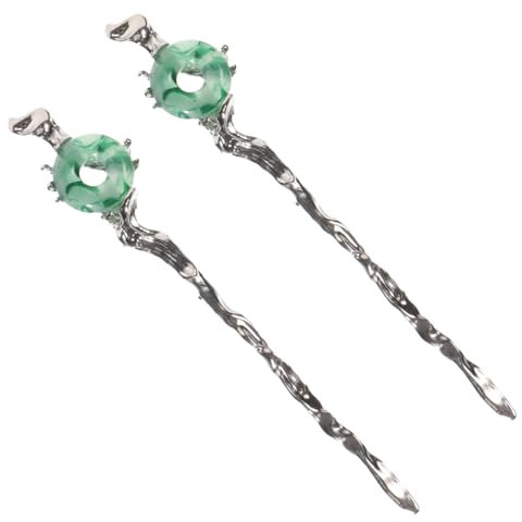 Ipetboom 2stücke Retro Jade Haarknotenstäbe Haarnadeln Haarknotenhalter Klassischer Haarschmuck