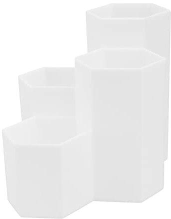 Angoily 1 Stück Sechseckiger Stifthalter Sechseckiger Make-up-pinselhalter Großer Make-up-organizer Make -up -organisator Make-up-aufbewahrungsorganisator Schreibwarenlager Weiß Plastik Pp